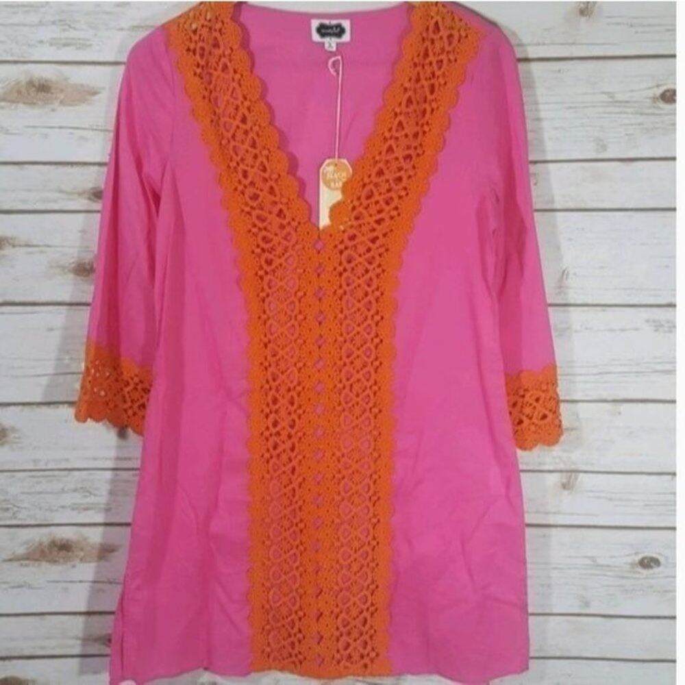 Mud pie NWT Nora crochet beach to bar swimsuit coverup woman's‎ size small